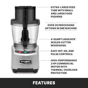 Waring 4Q Food Processor / 4 Quart / Black Food Processors