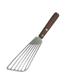 Fish Spatula with Wooden Handle by Winco – 11 inches, Stainless Steel Wood, Stainless Steel