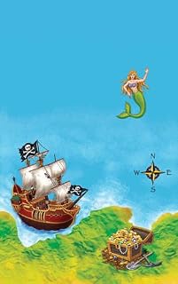 Creative Converting 725303 Buried Treasure 54 x 108 Plastic Tablecover All Over Print 6 Counts