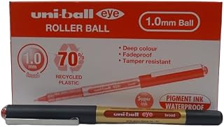 Uni-Ball Eye Broad UB-150E-10 Liquid Ink Red 1.0mm Box of 12 Rollerball Pens
