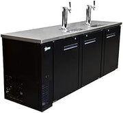 Omcan 50069 90-INCH TRIPLE SOLID DOOR BEER BOTTLE DISPENSER WITH TWO TAPS AND 32 CU. FT. CAPACITY