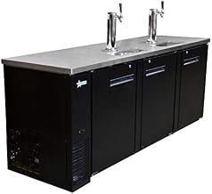 Omcan 50069 90-INCH TRIPLE SOLID DOOR BEER BOTTLE DISPENSER WITH TWO TAPS AND 32 CU. FT. CAPACITY