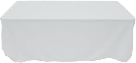 HUBERT Tablecloth White Rectangular Spun Polyester - 60" W x 120" L