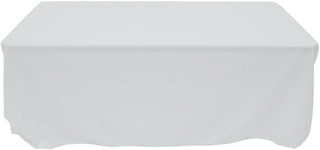 HUBERT Tablecloth White Rectangular Spun Polyester - 60" W x 120" L