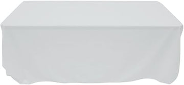 HUBERT Tablecloth White Rectangular Spun Polyester - 60" W x 120" L