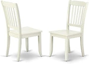 Furnifact Linen-Upholstered Dining Chair with Solid Wood Legs, Upholstered Kitchen Table Chairs for Dining Room, Set of 2
