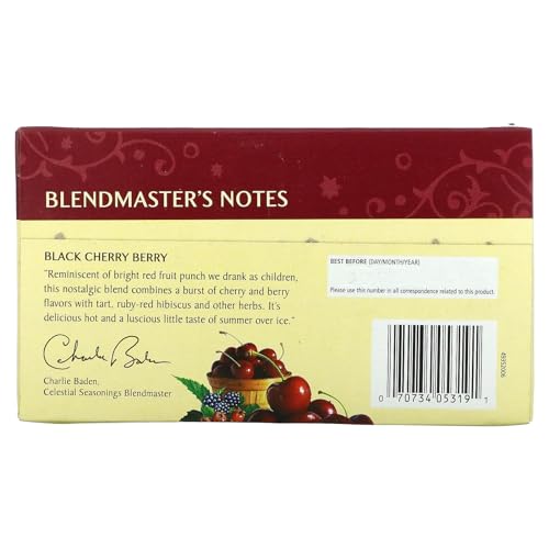 Celestial Seasonings Black Cherry Berry / 20 Count (Pack of 2) / 2 Tea Samplers