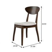 Abigail V Rich Walnut Dining Chair Set of by Starlight Canyon Home – Solid Rubberwood, Fabric, Brown, Pack of 2