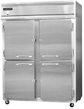 2FES-SS-HD Extra-Wide Two Section Reach In Freezer, 57" W, Shallow Depth, Full Stainless & Half-Height Doors
