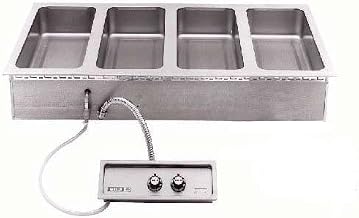 Wells MOD-427TDM/AF1 Top-Mount Built-in Electric Food Warmer with Wet/Dry Operation, Auto-Fill, (4) 12" x 27" Pan Opening with Manifolded Drain & Thermostatic Control (Single Control Panel)