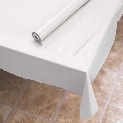 Hoffmaster White / 3600" x 480" (Rectangular) / Tablecover Roll Tablecloths