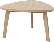 Beige Solid Wood Patio End Table, Small Outdoor Table for Patio, Outdoor End Table for Balcony Use, Garden and Porch Settings