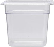 HUBERT Sixth-Size Clear Polycarbonate Cold Food Pan - 6 15/16" L x 6 3/8" W x 6" D
