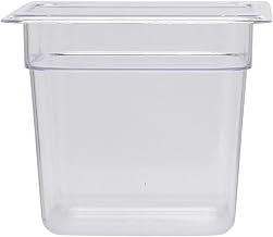 HUBERT Sixth-Size Clear Polycarbonate Cold Food Pan - 6 15/16" L x 6 3/8" W x 6" D