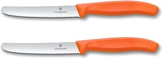 Victorinox 2-Pack 4.5 in Tomato and Bread Knife, Serrated Edge, Orang