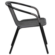 Flash Furniture Grey / Set of 4 / Contemporary Patio Dining Chairs