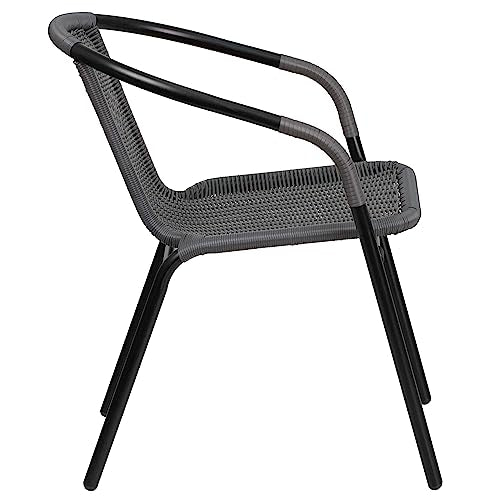 Flash Furniture Grey / Set of 4 / Contemporary Patio Dining Chairs