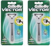 Red Gillette Vector Fits Atra Plus Razor Blade Refill Cartridge Shaver Handle Red (Pack of 2)