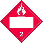 Labelmaster ZRV8B Flammable Gas Hazmat Placard, Blank, Rigid Vinyl (Pack of 25)