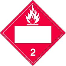 Labelmaster ZRV8B Flammable Gas Hazmat Placard, Blank, Rigid Vinyl (Pack of 25)