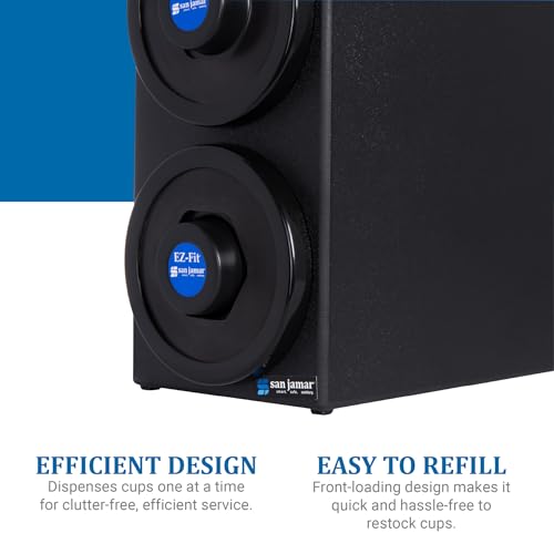 San Jamar 2 Tiers / Black / Black Trim Rings Cup Carriers
