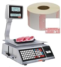 MNM Scales Torrey NTEP Price Computing Thermal Label Printing Scale 40LB W-Label20L with 1 Case FreeSafe Handling Labels, Steel