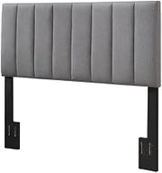 Furnifact Gray Twin Headboard Upholstered Design with Durable Construction, Soft Fabric Finish, Stylish Bedroom Accent for Enhanced Comfort, Modern Appeal