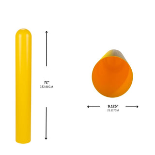 d 8" x 72" Round Top Bollard Cover - (Blue no Tape) by Innoplast – Plastic, Blue no tape, Model BCRT872BN