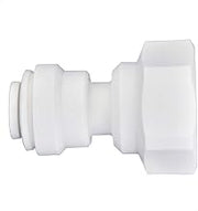 John Guest 1/4 OD x 1/4 NPTF Inch Female Adapter, Push to Connect Plastic Plumbing Fitting, PP450822WP