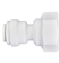 John Guest 1/4 OD x 1/4 NPTF Inch Female Adapter, Push to Connect Plastic Plumbing Fitting, PP450822WP