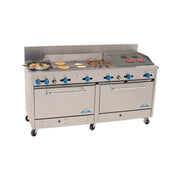Gas 60" Range w/ Griddle & Char Broiler by Comstock Castle – Metallic, Model F3226-36-1RB