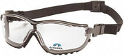Pyramex Safety V2G Bifocal Readers Eyewear, Black Strap/Temples, Clear +1.5 Anti-Fog Lens