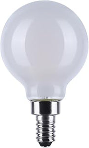 Satco S12162 4.5W LED G16.5 Globe, Warm Dimming 3000K-2000K, 450 Lumens, 90 CRI, 40W Replacement, White Globe, E12 Candelabra Base, Enclosed Fixture Rated, Dimmable, 120 Volt (24 Pack)