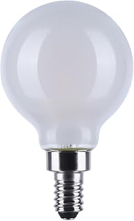 Satco S12162 4.5W LED G16.5 Globe, Warm Dimming 3000K-2000K, 450 Lumens, 90 CRI, 40W Replacement, White Globe, E12 Candelabra Base, Enclosed Fixture Rated, Dimmable, 120 Volt (24 Pack)