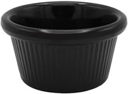 CAC Melamine Ramekin Fluted Black 3oz 3 1/8", Box of 12