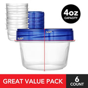 Stock Your Home 4 oz / blue / 6 Pack Container Sets