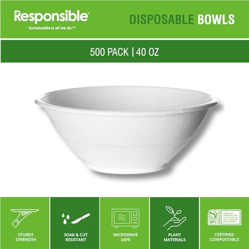 Responsible Products 40 oz (500 Count) / Natural Brown / Casual Bowls