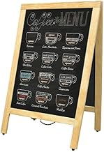 A-Frame Sidewalk MENU Chalkboard with Natural Color Frame