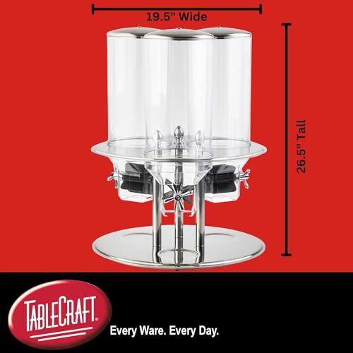 Tablecraft Triple Dispenser / Silver / 2.25 gallons Food Dispensers