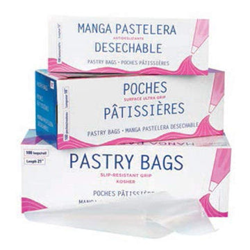 Ultra-Grip Pastry Bags by BakeDeco – HDPE/LDPE, Clear, Pack of 100, Model 7090532