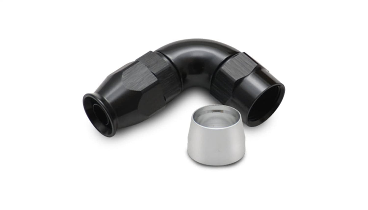 Hose End Fitting PTFE 90 Degree -10AN by Vibrant Performance – Stock, 6.0 load, Aluminum, Black, Model 28910