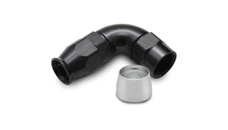 Hose End Fitting PTFE 90 Degree -10AN by Vibrant Performance – Stock, 6.0 load, Aluminum, Black, Model 28910
