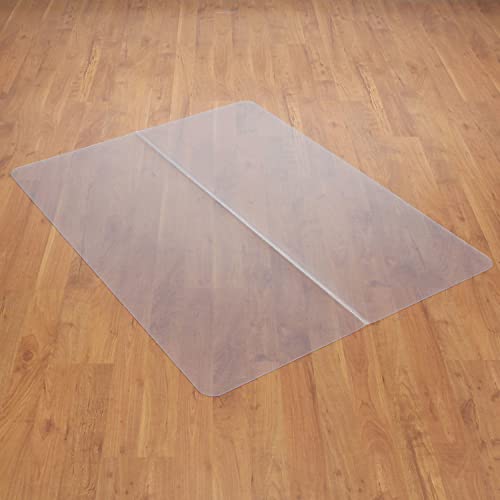 Chair Mat for Hard Floor by ALECO – 46"W x 60"L. 1/10" thick, Vinyl, Clear, Model 130221