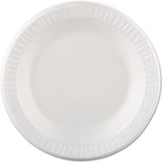 DART Quiet Classic Laminated Foam Dinnerware, Plate, 10 1/4inch, White, 125/Pk