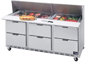 Beverage-Air Commercial Food Prep Tables 72" Sped72-24M-6