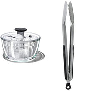 OXO Salad Spinner Glass + Locking Tongs / Stainless Steel / 1 Spinners