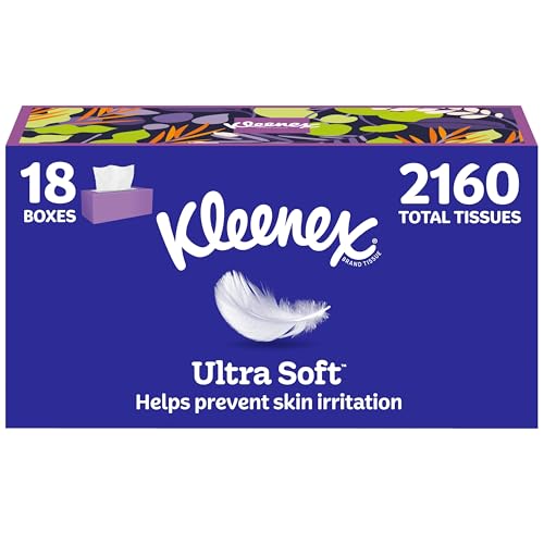 Kleenex White / 120 Count (Pack of 18) / 1 Box Tissues