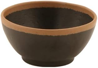 GET B-300-BR Pottery Market Soup/Salad/Pasta Bowls, 14 Oz, Brown with Clay Trim, Case of 1 Dozen