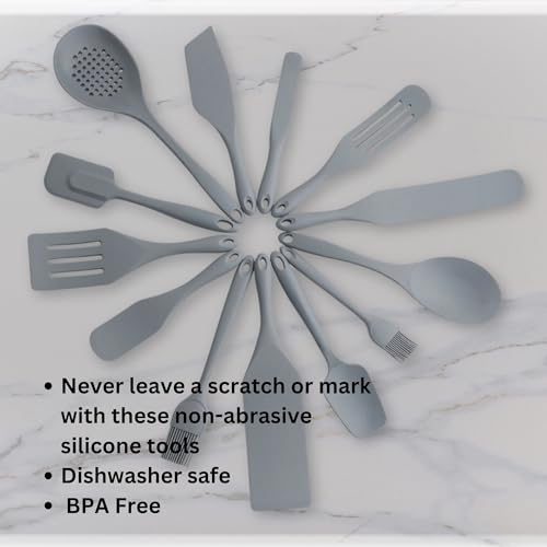 Tablecraft Slotted Spurtle Spatula / 10.3" / Gray Spatulas