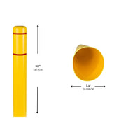 d 7" x 60" Bollard Cover Green - (Green Yellow Tape) by Innoplast – Green yellow tape, Model BC760GRN-Y